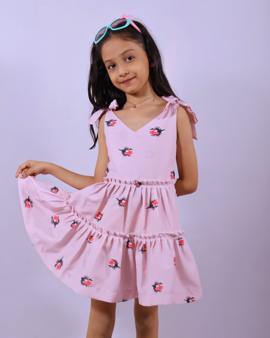 Orange Cotton Gauze Embroidered Set