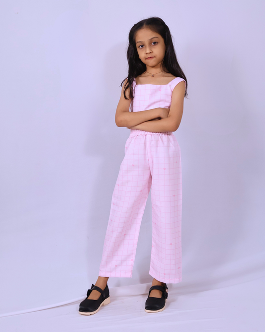Orange Cotton Gauze Embroidered Set